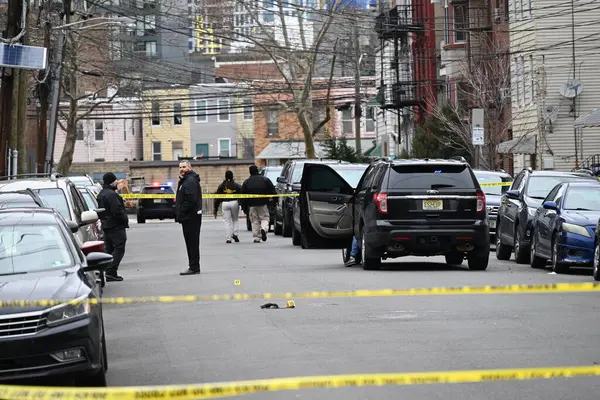 Lövöldözés Megölt Egy Embert Megsebesített Két Másikat Jersey City Ben — Stock Fotó