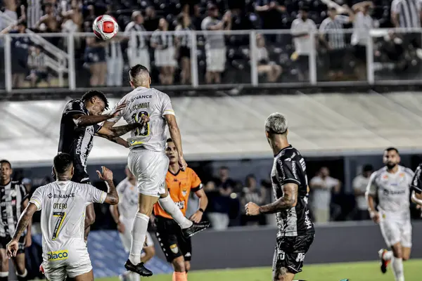 Santos (SP), Brezilya - 03 / 09 / 2024: Bu cumartesi gecesi Santos-SP kentinde düzenlenen 2024 Paulista Futbol Şampiyonası için geçerli olan Palmeiras ile Botafogo arasında oynanan karşılaşmada fırlatın.