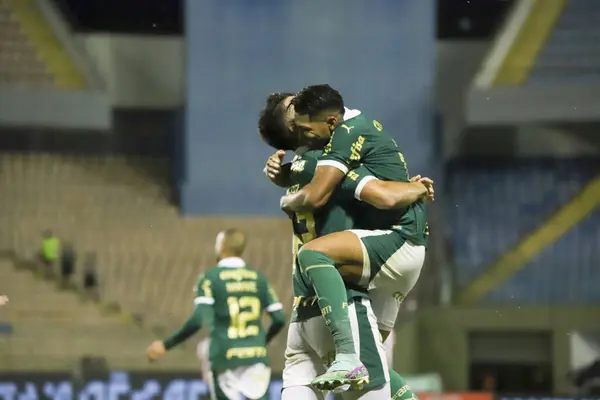 Barueri Brazil 2024 Palmeiras Player Rony Scores Celebrates His Goal — Stock Photo, Image