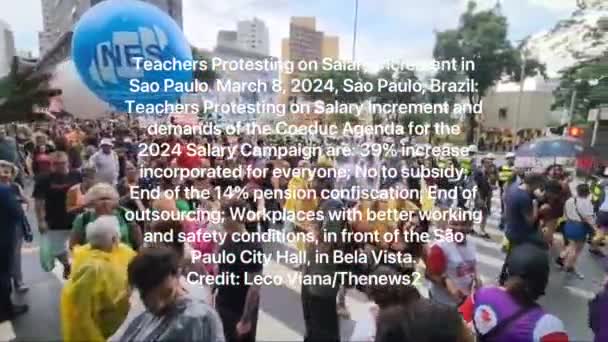 São Paulo Brasil 2024 Manifestação Greve Professores Frente Prefeitura São — Vídeo de Stock