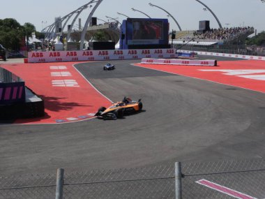 SAO PAULO (SP), 03 / 16 / 2024 - Sao Paulo e-Prix de Formula E sırasında hareket bu Cumartesi, 16 Mart 2024 Anhembi tesisinde, Sao Paulo 'nun kuzeyinde. 