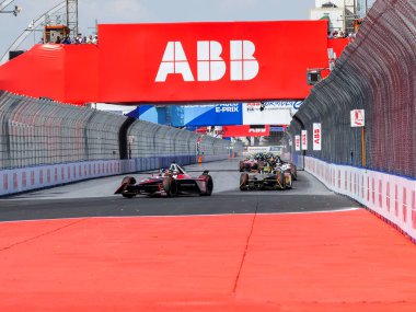 SAO PAULO (SP), Brezilya 03 / 16 / 2024 - Formula E 2024 Sao Paulo E-Prix yarışı, bu Cumartesi, 16 Mart 2024, Sao Paulo 'nun kuzeyindeki Anhembi kompleksinde. FIA takvimindeki en önemli elektrik kategorisi.