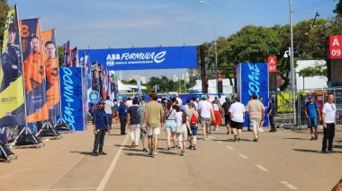 SAO PAULO (SP), Brezilya 03 / 16 / 2024 - Formula E 2024 Sao Paulo E-Prix için kamu hareketi, bu Cumartesi, 16 Mart 2024, Anhembi kompleksi, Sao Paulo 'nun kuzey bölgesi. 