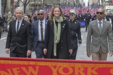 New York 'ta Aziz Patrick Günü Geçidi. 16 Mart 2024, New York, New York, ABD: İtfaiye Komiseri Laura Kavanagh, Aziz Patrick Günü Geçit Töreni 'nde yürüdü 