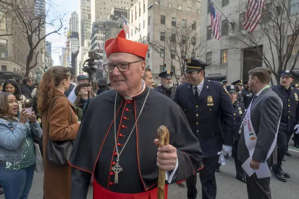 Pyhän Patrickin Päivän Paraati New Yorkissa Maaliskuu 2024 New York — kuvapankkivalokuva