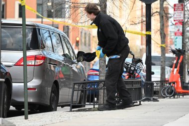 Washington 'da Aziz Patrick Günü' nde yedi el ateş edildi, ikisi öldü. 17 Mart 2024, Washington, DC, ABD: Pazar sabahı saat 15: 00 sularında, polis vurulma olayı için 7. ve P caddelerinin kuzeybatısına intikal etti. 