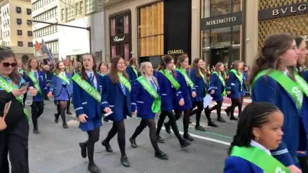 263º Desfile Anual San Patricio Ciudad Nueva York Marzo 2024 — Vídeo de stock