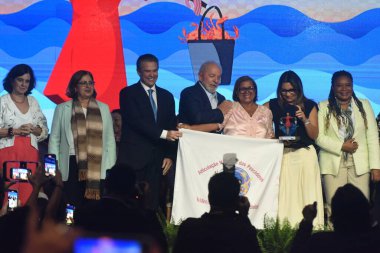 Brazil of the Women of Waters Award at the Royal Tulip Hotel Theater, Ministers Cida Goncalves for Women, Nisia Trindade Lima for Health and Margareth Menezes for Culture were present this Tuesday, March 19, 2024.  clipart