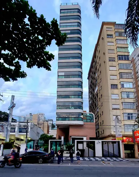 Santos Brazylia 2024 Widok Budynku Którym Mieszka Były Gracz Robinho — Zdjęcie stockowe