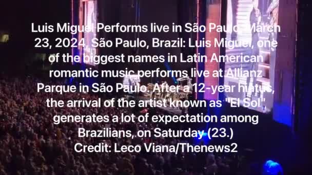 Sao Paulo Brazil 2024 Luis Miguel Ett Största Namnen Inom — Stockvideo