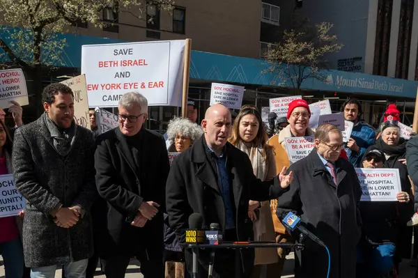 Funcionarios Electos Representando Rally Del Bajo Manhattan Mientras Monte Sinaí —  Fotos de Stock