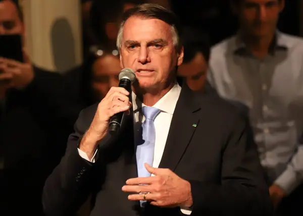 Sao Paulo Brasil 2024 Presidente Brasil Jair Messias Bolsonaro Habla —  Fotos de Stock