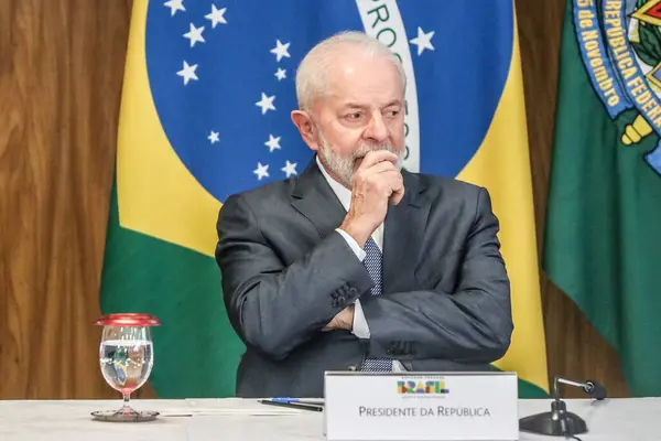 Brasilia Brezilya 2024 Brezilya Federatif Cumhuriyeti Başkanı Luiz Inacio Lula — Stok fotoğraf