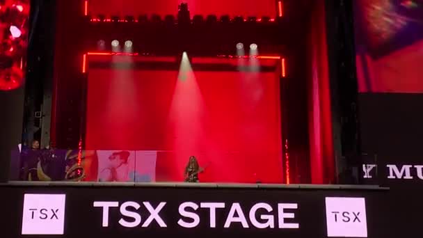 Shakira Apresentou Tsx Stage Times Square Março 2024 Nova York — Vídeo de Stock