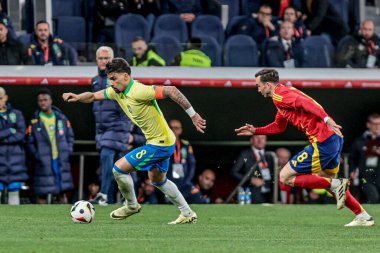 MADRID (ES) 03 / 26 / 2024 - Bu Salı günü Madrid 'deki Santiago Bernabeu Stadyumu' nda oynanan İspanya ve Brezilya Millî Takım Arkadaşları için geçerli bir maç olan .