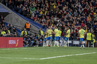 MADRID (ES) 03 / 26 / 2024 - Bu Salı günü Madrid 'deki Santiago Bernabeu Stadyumu' nda oynanan İspanya ve Brezilya Millî Takım Arkadaşları için geçerli bir maç olan 