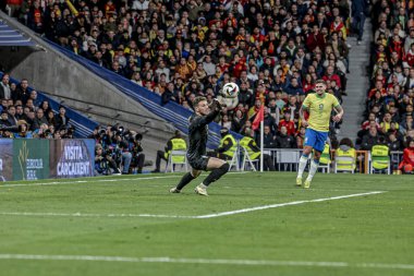 MADRID (ES) 03 / 26 / 2024 - Bu Salı günü Madrid 'deki Santiago Bernabeu Stadyumu' nda oynanan İspanya ve Brezilya Millî Takım Arkadaşları için geçerli bir maç olan