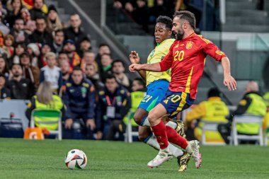 Madrid 'deki Santiago Bernabeu Stadyumu' nda oynanan ve İspanya ile Brezilya arasında oynanan maçta Endrick 'in attığı maçta oynadığı 03 / 26 / 2024