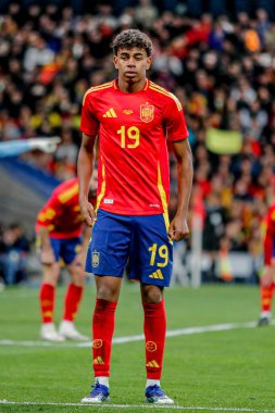 MADRID (ES) 03 / 26 / 2024 - Oyuncu Lucas Paqueta, İspanya ile Brezilya arasında oynanan ve Madrid 'deki Santiago Bernabeu Stadyumu' nda düzenlenen milli takımların dostları için geçerli olan maçta