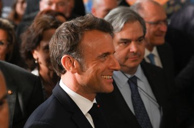 Sao Paulo (SP), 03 / 27 / 2024 - Fransa Cumhurbaşkanı Emmanuel Macron 'un Brezilya-Fransa Ekonomi Forumuna katılması, 27 Mart 2024 Çarşamba günü Sao Paulo' daki Avenida Paulista Fiesp 'de gerçekleşti.. 