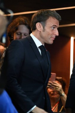 Sao Paulo (SP), Brezilya 03 / 28 / 2024 Emmanuel Macron Başkanı Fransa 8. Brezilya Fransa Ekonomik Forumu sırasında bu Çarşamba Sao Paulo 'daki Avenida Paulista' daki Fiesp genel merkezinde konuştu. 