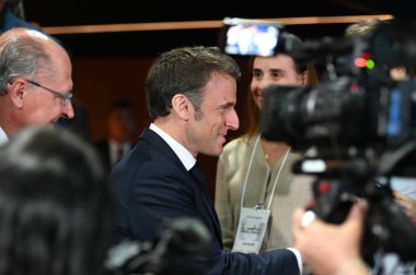 Sao Paulo (SP), Brezilya 03 / 28 / 2024 Emmanuel Macron Başkanı Fransa 8. Brezilya Fransa Ekonomik Forumu sırasında bu Çarşamba Sao Paulo 'daki Avenida Paulista' daki Fiesp genel merkezinde konuştu. 