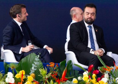 Rio de Janeiro (RJ) Brazil 03 / 27 / 2024 - Cumhurbaşkanları Luiz Inacio Lula da Silva (PT) ve Fransız Emmanuel Macron, bu Çarşamba sabahı Brezilya Donanması 'ndan Tonelero denizaltısının açılışını gerçekleştirdiler.. 