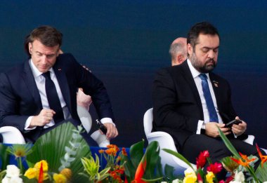 Rio de Janeiro (RJ) Brazil 03 / 27 / 2024 - Cumhurbaşkanları Luiz Inacio Lula da Silva (PT) ve Fransız Emmanuel Macron, bu Çarşamba sabahı Brezilya Donanması 'ndan Tonelero denizaltısının açılışını gerçekleştirdiler.. 