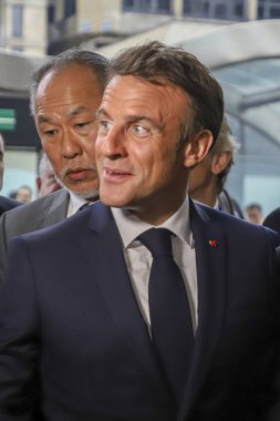 Sao Paulo (SP), 03 / 27 / 2024 - Fransa Cumhurbaşkanı Emmanuel Macron 'un Brezilya-Fransa Ekonomi Forumuna katılması, 27 Mart 2024 Çarşamba günü Sao Paulo' daki Avenida Paulista Fiesp 'de gerçekleşti.. 