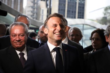 Sao Paulo (SP), 03 / 27 / 2024 - Fransa Cumhurbaşkanı Emmanuel Macron 'un Brezilya-Fransa Ekonomi Forumuna katılması, 27 Mart 2024 Çarşamba günü Sao Paulo' daki Avenida Paulista Fiesp 'de gerçekleşti.. 
