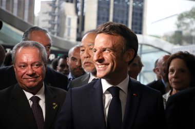 Sao Paulo (SP), 03 / 27 / 2024 - Fransa Cumhurbaşkanı Emmanuel Macron 'un Brezilya-Fransa Ekonomi Forumuna katılması, 27 Mart 2024 Çarşamba günü Sao Paulo' daki Avenida Paulista Fiesp 'de gerçekleşti.. 