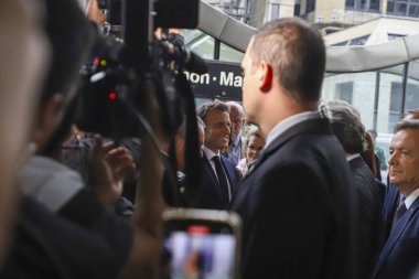 Sao Paulo (SP), 03 / 27 / 2024 - Fransa Cumhurbaşkanı Emmanuel Macron 'un Brezilya-Fransa Ekonomi Forumuna katılması, 27 Mart 2024 Çarşamba günü Sao Paulo' daki Avenida Paulista Fiesp 'de gerçekleşti.. 