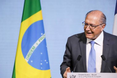 Sao Paulo (SP), Brezilya 03 / 27 / 2024 - Cumhuriyet Başkan Yardımcısı Geraldo Alckmin, 27 Mart 2024 Çarşamba günü Sao Paulo 'daki Avenida Paulista' da düzenlenen Brezilya-Fransa Ekonomi Forumuna katıldı.. 