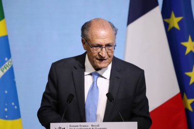 Sao Paulo (SP), Brezilya 03 / 27 / 2024 - Cumhuriyet Başkan Yardımcısı Geraldo Alckmin, 27 Mart 2024 Çarşamba günü Sao Paulo 'daki Avenida Paulista' da düzenlenen Brezilya-Fransa Ekonomi Forumuna katıldı.. 