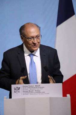 Sao Paulo (SP), Brezilya 03 / 27 / 2024 - Cumhuriyet Başkan Yardımcısı Geraldo Alckmin, 27 Mart 2024 Çarşamba günü Sao Paulo 'daki Avenida Paulista' da düzenlenen Brezilya-Fransa Ekonomi Forumuna katıldı.. 