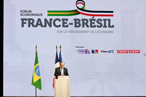 サンパウロ ブラジル 2024 共和国副大統領 ジェラルド アルクミンは ブラジル フランス経済フォーラムに参加しています サンパウロのアデニア パウリスタ上のFiespで — ストック写真