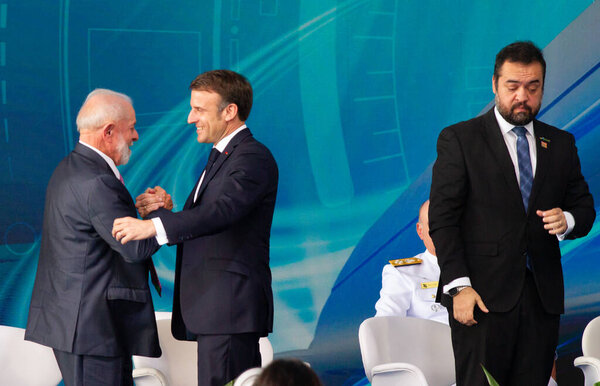 Rio de Janeiro (RJ) Brazil 03/27/2024  - Presidents Luiz Inacio Lula da Silva (PT) and Emmanuel Macron, of France, inaugurate, this Wednesday morning(27) , the submarine Tonelero, from the Brazilian Navy. 