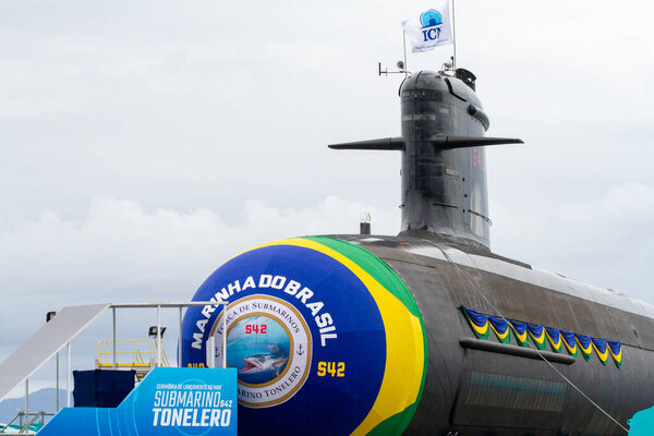 Rio de Janeiro (RJ) 03/27/2024 - Presidents Luiz Inacio Lula da Silva (PT) and Emmanuel Macron, of France, inaugurate, this Wednesday morning(27) , the submarine Tonelero, from the Brazilian Navy