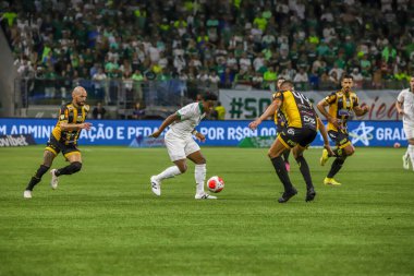 Sao Paulo (SP), Brezilya 03 / 28 / 2024 - PAULISTAO vs PALMEIRAS Sao Paulo 'nun batısındaki Allianz Parque' da, 28 Mart 2024 Perşembe gecesi. Palmeiras 1-0 kazandı..