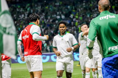 Sao Paulo (SP), Brezilya 03 / 28 / 2024 - PAULISTAO vs PALMEIRAS Sao Paulo 'nun batısındaki Allianz Parque' da, 28 Mart 2024 Perşembe gecesi. Palmeiras 1-0 kazandı..
