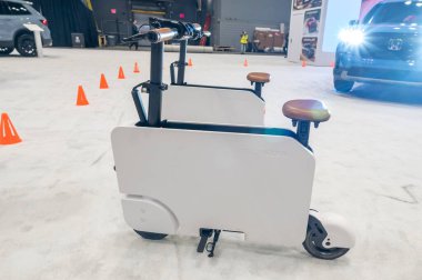 New York Uluslararası Otomobil Fuarı 2024. 27 Mart 2024, New York, New York, ABD: The 2024 Honda Micro-Mobility Motocompacto units seen during the International Auto Show press preview at the Jacob Javits Convention Center, 27 Mart 2024 