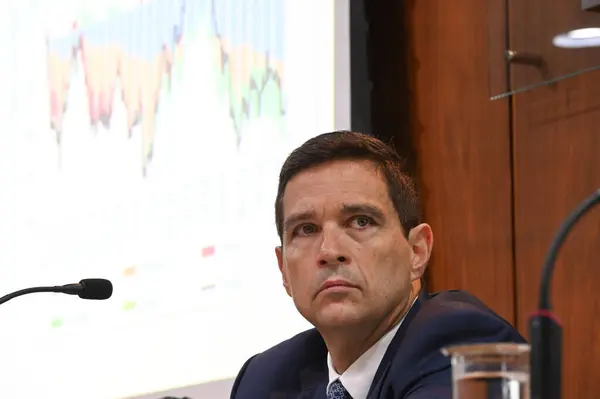 Сан Паулу Бразилия 2024 Президент Центрального Банка Роберто Кампос Нето — стоковое фото