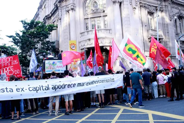 Rio Janeiro Brasil 2024 Ato Manifesto Sexagésimo Aniversário Golpe Militar — Fotografia de Stock