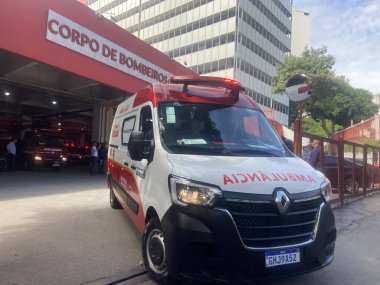 SAO PAULO (SP) Brazil 04 / 02 / 2024 - SAMU ambulansları Sao Paulo şehrinin başkentine, Askeri İnzibattaki mobil acil durum servisini güçlendirmek amacıyla teslim edildi