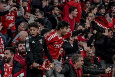 Lizbon (PT), Portekiz 02 / 04 / 2024 Benfica taraftarları, 2 Nisan 2024 Salı günü Lizbon 'daki Estadio da Luz' da oynanan yarı final karşılaşmasında Benfica x Sporting ile Portekiz Kupası arasında oynanan karşılaşmada.