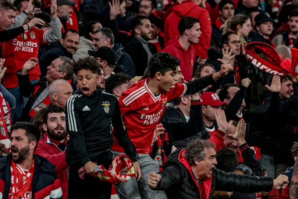stock image Lisbon (PT), Portugal 02/04/2024  Benfica fans during the match between Benfica x Sporting for the Portuguese Cup, in the semi-final at Estadio da Luz in Lisbon, this Tuesday 2 April 2024.