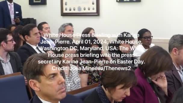 Reunión Prensa Casa Blanca Con Karine Jean Pierre Abril 2024 — Vídeos de Stock
