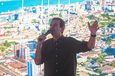 RIO DE JANEIRO (RJ), Brazil 04/04/2024 - This Thursday (04), the mayor of Rio, Eduardo Paes, was present at the launch of the Heitor dos Prazeres residential complex clipart
