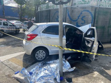 SAO PAULO (SP) 04/06/2024- TRAFFIC ACCIDENT-SP. Av caddesinde trafik kazası. Av Mal ile Joao Batista köşesi. Osasco 'daki Rondon, Muro' da meydana gelen çarpışmada bir ölümcül kurban ve iki yaralı bıraktı.