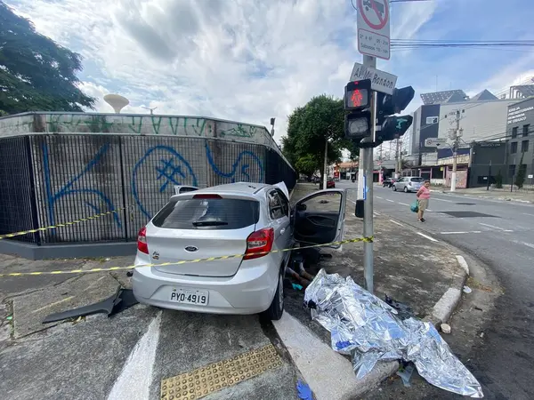 Sao Paulo 2024 Traffic Accident Caddesinde Trafik Kazası Mal Ile — Stok fotoğraf